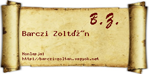 Barczi Zoltán névjegykártya