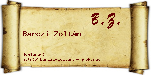 Barczi Zoltán névjegykártya