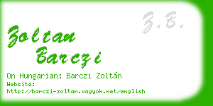 zoltan barczi business card